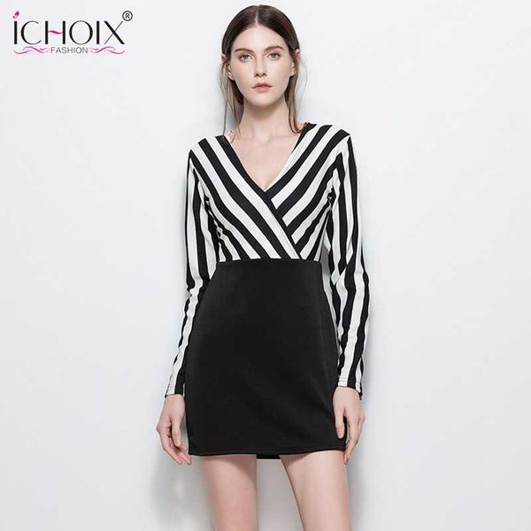 casual dresses ichoix deep v-neck dress vertical stripes stitching hip long sleeve 2021 fashion autumn spring office, Black;gray
casual dresses ichoix deep v-neck dress vertical stripes stitching hip long sleeve 2021 fashion autumn spring office, Black;gray