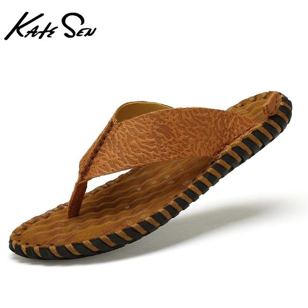 katesen 2021 fashion men's luxury leather handmade slipper classic summer soft flats beach slippers, Black
katesen 2021 fashion men's luxury leather handmade slipper classic summer soft flats beach slippers, Black