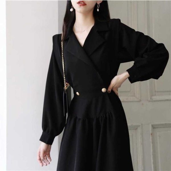 autumn black casual dresses drs french over the knee waist shows thin hepburn temperament medium length skirt, Black;gray
autumn black casual dresses drs french over the knee waist shows thin hepburn temperament medium length skirt, Black;gray