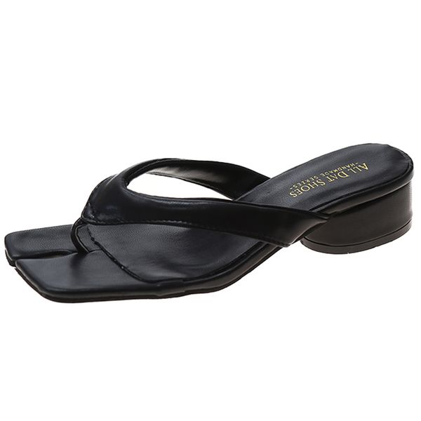 women sandals 2021 summer fashion square separated toe slippers mid heels sandals women summer beach flip flops dfge6r, Black
women sandals 2021 summer fashion square separated toe slippers mid heels sandals women summer beach flip flops dfge6r, Black