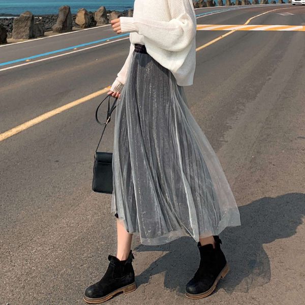 casual dresses dress women's autumn and winter mid length high waist a-line black mesh n935, Black;gray
casual dresses dress women's autumn and winter mid length high waist a-line black mesh n935, Black;gray
