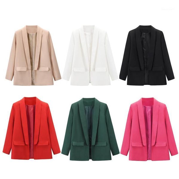 women ladies spring autumn casual long sleeve slim blazer suit coat work jacket formal blazers 2021 women's suits &, White;black
women ladies spring autumn casual long sleeve slim blazer suit coat work jacket formal blazers 2021 women's suits &, White;black
