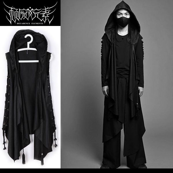 men's vests clothing fashion hairstylist cloak robe male hairdresser personality hooded vest singer costumes, Black;white
men's vests clothing fashion hairstylist cloak robe male hairdresser personality hooded vest singer costumes, Black;white