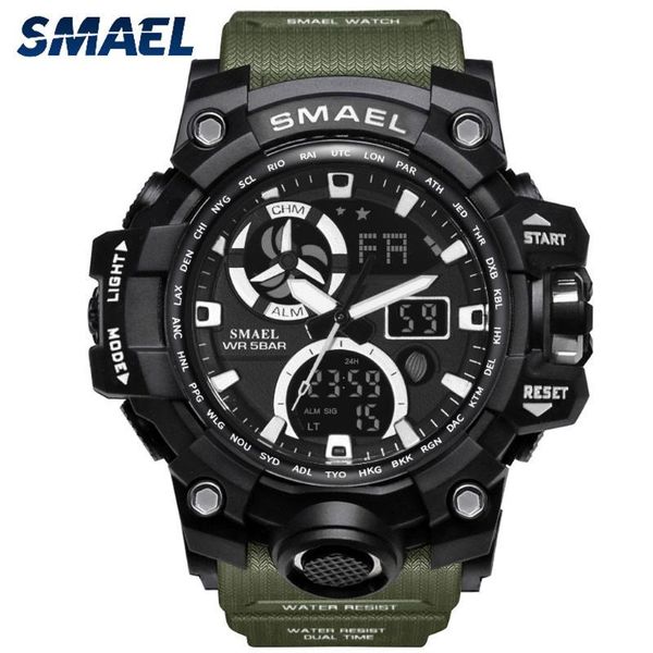men sport watch dual display analog digital led electronic wrist watches quartz wristwatches waterproof military, Slivery;brown
men sport watch dual display analog digital led electronic wrist watches quartz wristwatches waterproof military, Slivery;brown