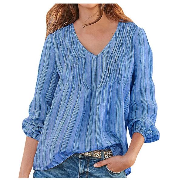 women's blouses & shirts wrinkles striped printed womens solid color loose v-neck long sleeve girl clothes western style funny vintage, White
women's blouses & shirts wrinkles striped printed womens solid color loose v-neck long sleeve girl clothes western style funny vintage, White
