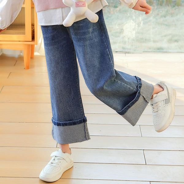 children casual jeans for girls fashion elastic waist denim pants kids daily straight style trousers chil teens clothing, Blue
children casual jeans for girls fashion elastic waist denim pants kids daily straight style trousers chil teens clothing, Blue