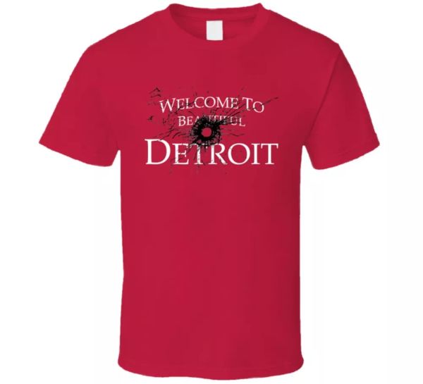 welcome to detroit mi city usa hip hop rap fan t shirt, White;black