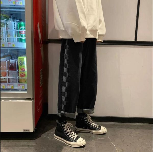 men's jeans godlikeu spring plaid loose straight trend mid waist wide leg pants male trousers, Blue
men's jeans godlikeu spring plaid loose straight trend mid waist wide leg pants male trousers, Blue