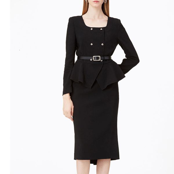 dress autumn double-breasted long-sleeved jacket fine-fitting fishtail temperament half black skirt women in suits, Black;gray
dress autumn double-breasted long-sleeved jacket fine-fitting fishtail temperament half black skirt women in suits, Black;gray