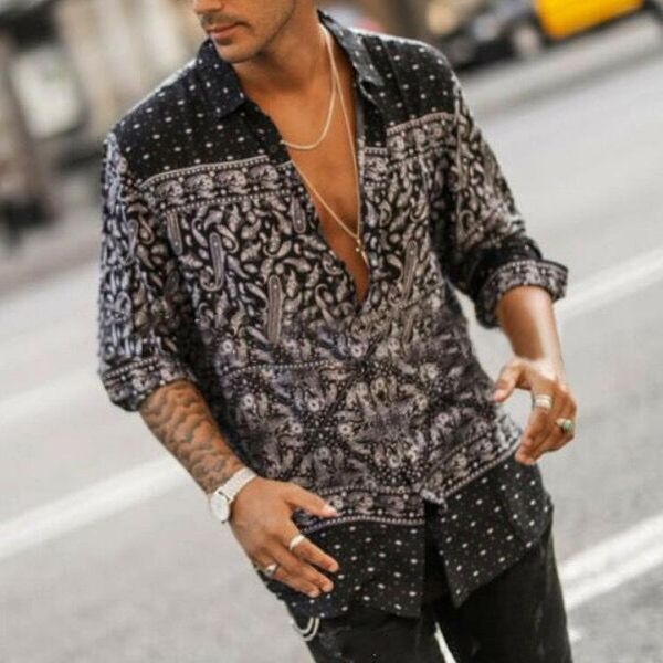 men shirt long sleeve hawaiian casual beach print masculino blouse unique blusa, White;black
men shirt long sleeve hawaiian casual beach print masculino blouse unique blusa, White;black