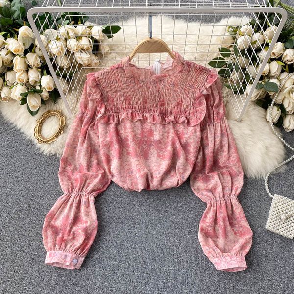blouses women korean print blouse sweet sleeve o neck loose casual spring fashion streetwear ruched chiffon blouses, White
blouses women korean print blouse sweet sleeve o neck loose casual spring fashion streetwear ruched chiffon blouses, White