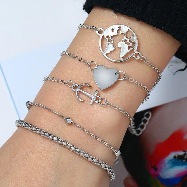 link, chain boho2021 alloy variety of 5pc gold silver set charm jewelry ladie bracelet fashion women can adjust for girl, Black
link, chain boho2021 alloy variety of 5pc gold silver set charm jewelry ladie bracelet fashion women can adjust for girl, Black
