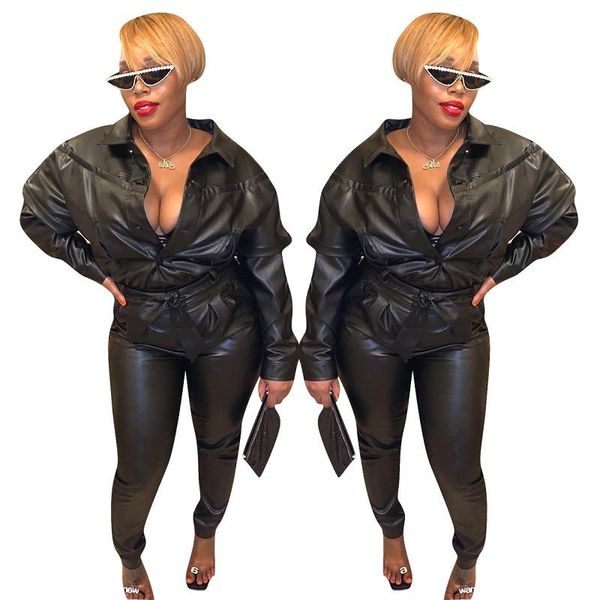 women's jumpsuits & rompers cool black fashion pu leather lady turn-down collar lace-up skinny catsuits club tide, Black;white
women's jumpsuits & rompers cool black fashion pu leather lady turn-down collar lace-up skinny catsuits club tide, Black;white