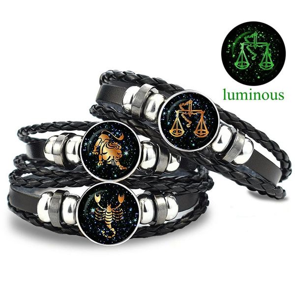 tennis luminous 12 constellation zodiac leather bracelet for men women braided rope bracelets birthday gift glow in the dark, Golden;silver
tennis luminous 12 constellation zodiac leather bracelet for men women braided rope bracelets birthday gift glow in the dark, Golden;silver