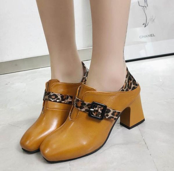 boots 2021 british style leopard bright leather patent women's square toe deep mouth thick with high-heeled shoes, Black
boots 2021 british style leopard bright leather patent women's square toe deep mouth thick with high-heeled shoes, Black