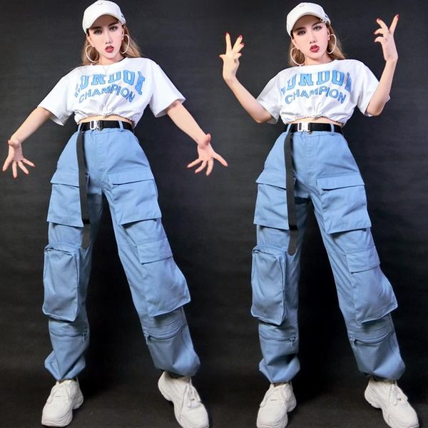 stage wear women jazz dance costume performance clothes hip-hop female short sleeve cropped pocket cargo pants sl5380, Black;red
stage wear women jazz dance costume performance clothes hip-hop female short sleeve cropped pocket cargo pants sl5380, Black;red