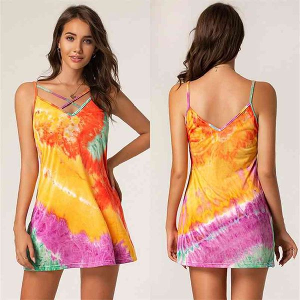women dress loose tie dye print summer sleeveless sling lace-up backless holiday ladies casual high street outfit 210522, Black;gray
women dress loose tie dye print summer sleeveless sling lace-up backless holiday ladies casual high street outfit 210522, Black;gray