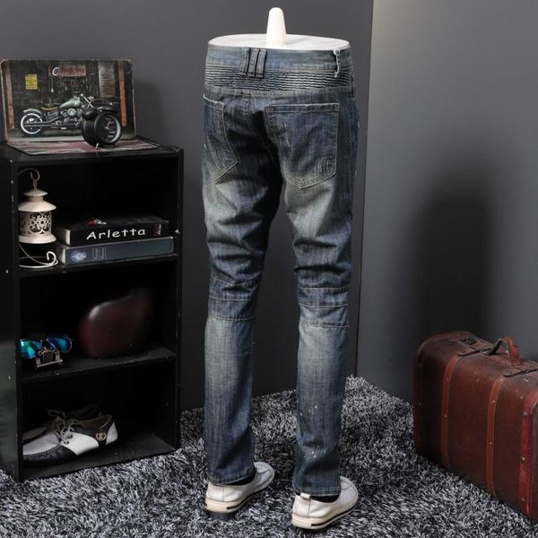 men's jeans fashion mens moto biker spring summer hole ripped denim pants slim fit plus size 29-40 male straight casual trousers, Blue
men's jeans fashion mens moto biker spring summer hole ripped denim pants slim fit plus size 29-40 male straight casual trousers, Blue