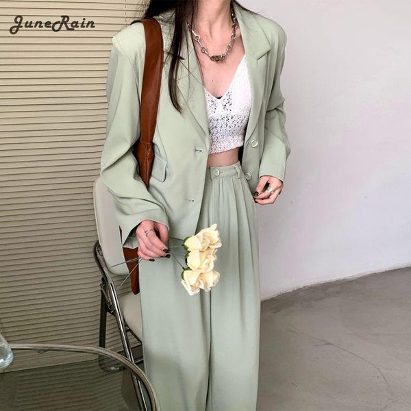 junerain 2021 two-piece women suit mint green blazer wide leg pants set blazers jackets with trouser vintage office lady women's two pi, White
junerain 2021 two-piece women suit mint green blazer wide leg pants set blazers jackets with trouser vintage office lady women's two pi, White