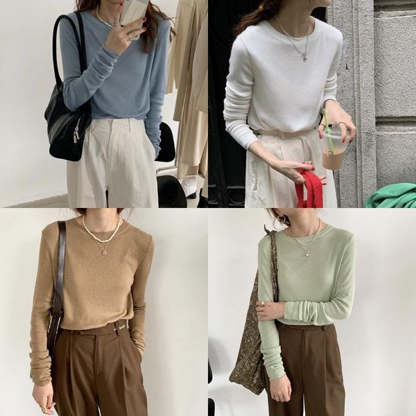 women's sweaters early autumn european american fashion casual long-sleeve knitwear slim fit all-match solid color bottoming sweater to, White;black
women's sweaters early autumn european american fashion casual long-sleeve knitwear slim fit all-match solid color bottoming sweater to, White;black