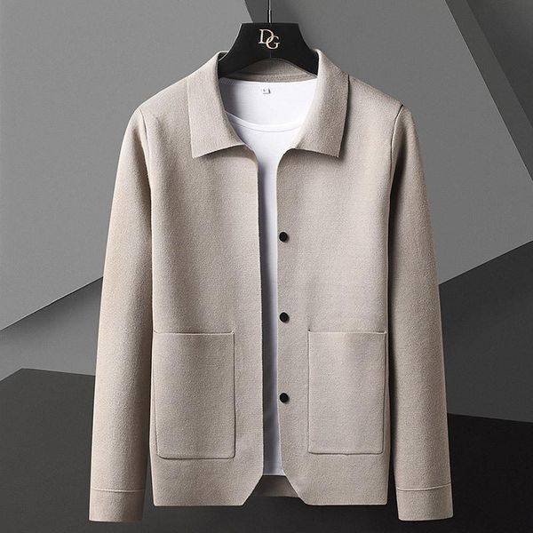 men's jackets spring autumn men knitted jacket simple luxury fashion japan style business casual lapel slim fit pocket solid color male, Black;brown
men's jackets spring autumn men knitted jacket simple luxury fashion japan style business casual lapel slim fit pocket solid color male, Black;brown
