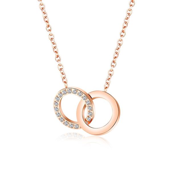 chains fashion mori double ring titanium steel pendant rose gold plated diamond circle clavicle chain necklace, Silver
chains fashion mori double ring titanium steel pendant rose gold plated diamond circle clavicle chain necklace, Silver