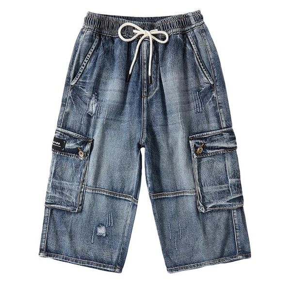 men's jeans 2021 summer men cargo shorts fashion casual elasticated waist stretch big pocket cropped jean male brand, Blue
men's jeans 2021 summer men cargo shorts fashion casual elasticated waist stretch big pocket cropped jean male brand, Blue