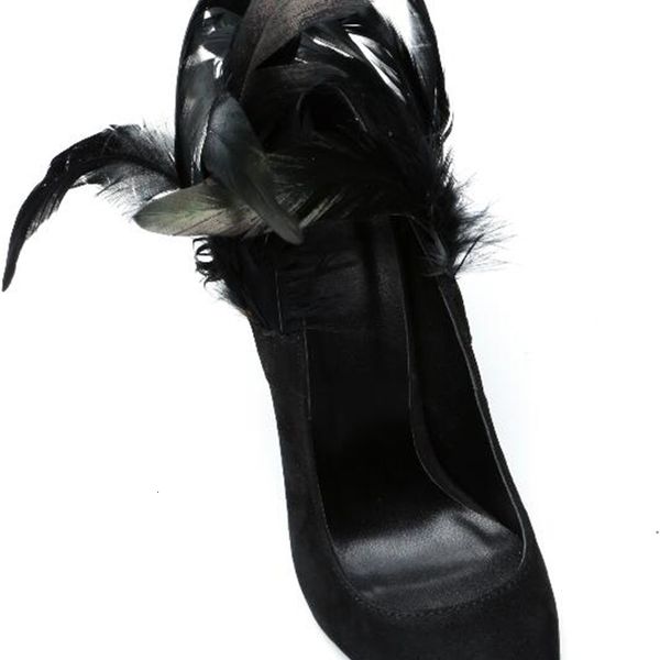 mode slip-on shoe toe heels thin women's shoes shallow peacock feather ten ladies, Black
mode slip-on shoe toe heels thin women's shoes shallow peacock feather ten ladies, Black