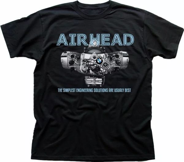 

AIRHEAD Boxer twin R65 R75 R1200GS bmw motorcycle R1200RT black tshirt OZ9290, White;black