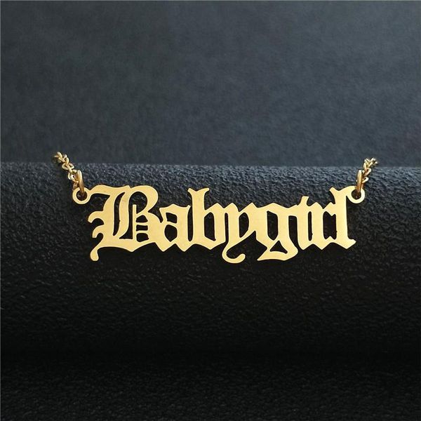 chains letter babygirl necklace stainless steel chain old english name pendant jewelry choker gothic collares lovely femme gift, Silver
chains letter babygirl necklace stainless steel chain old english name pendant jewelry choker gothic collares lovely femme gift, Silver