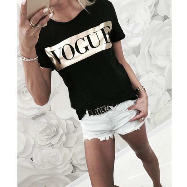 women vogue print t shirt womens letter op summer short sleeve shirt fashion shirt cotton shirts ladies ee, White
women vogue print t shirt womens letter op summer short sleeve shirt fashion shirt cotton shirts ladies ee, White
