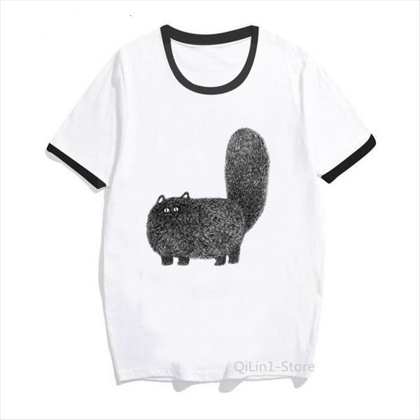 hairy black cat printed women funny summer cute animal print white 90s camiseta mujer ringer tee 
hairy black cat printed women funny summer cute animal print white 90s camiseta mujer ringer tee