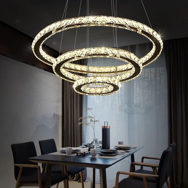 modern crystal led pendant lights 3 rings lighting fixture for kitchen dinning room decor lustres suspension hanglamp lamps
modern crystal led pendant lights 3 rings lighting fixture for kitchen dinning room decor lustres suspension hanglamp lamps