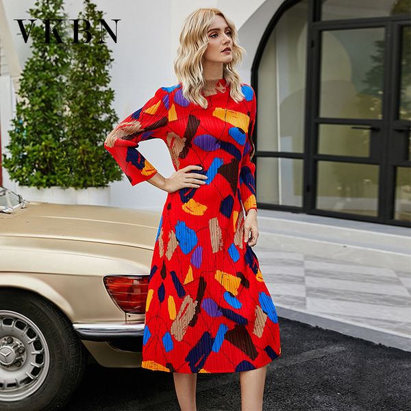 vkbn red dresses for women party printed geometric slim pleated loose temperament long sleeve clothing women mid-calf 210507, Black;gray
vkbn red dresses for women party printed geometric slim pleated loose temperament long sleeve clothing women mid-calf 210507, Black;gray