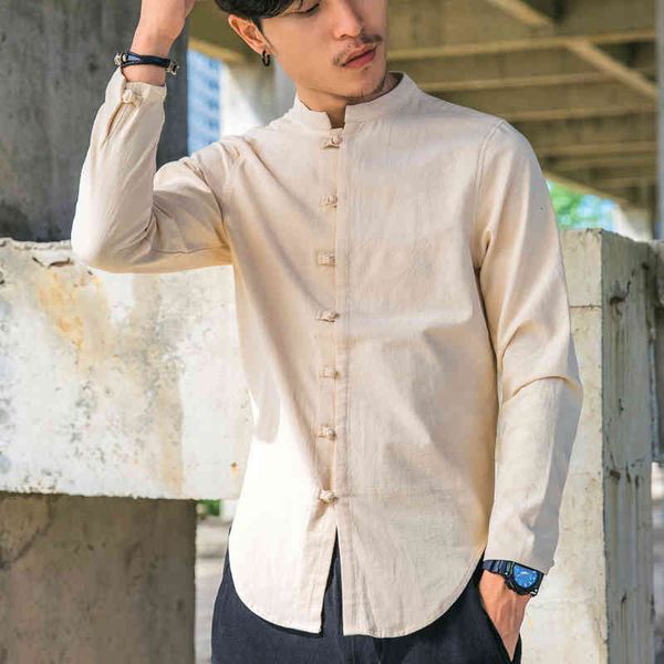 springtime male autumn hanfu upright cotton flax shirt long button retro chinese style clothes, White;black
springtime male autumn hanfu upright cotton flax shirt long button retro chinese style clothes, White;black