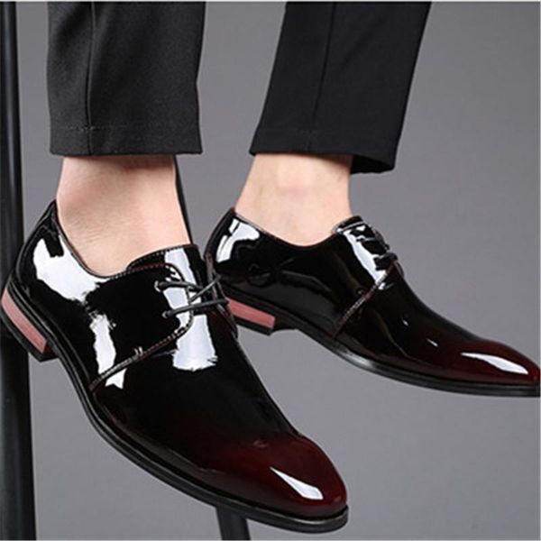 men's dress shoes 2021 bright patent leather pointed toe mens oxfords fashion classic business formal, Black
men's dress shoes 2021 bright patent leather pointed toe mens oxfords fashion classic business formal, Black