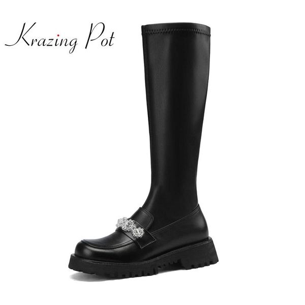 boots krazing pot plus size cow leather round toe med heel stretch string bead korean girls dating sweet thigh high l5f8, Black
boots krazing pot plus size cow leather round toe med heel stretch string bead korean girls dating sweet thigh high l5f8, Black