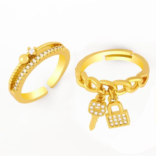 gold curb link chain key padlock charm rings for women cz stacking micro pave open ring wholesale lots bulk jewelry rigk09 cluster, Golden;silver
gold curb link chain key padlock charm rings for women cz stacking micro pave open ring wholesale lots bulk jewelry rigk09 cluster, Golden;silver
