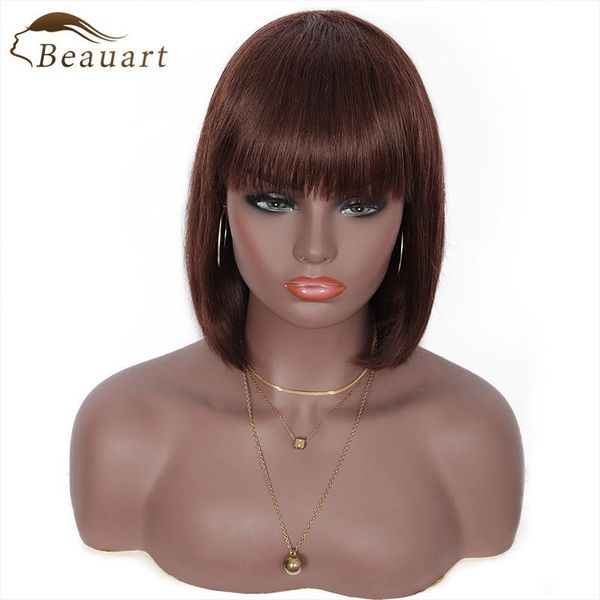 beauart 10" human hair short bob wigs with bangs for women brown straight cut brazilian replacement full wig lace, Black;brown
beauart 10" human hair short bob wigs with bangs for women brown straight cut brazilian replacement full wig lace, Black;brown
