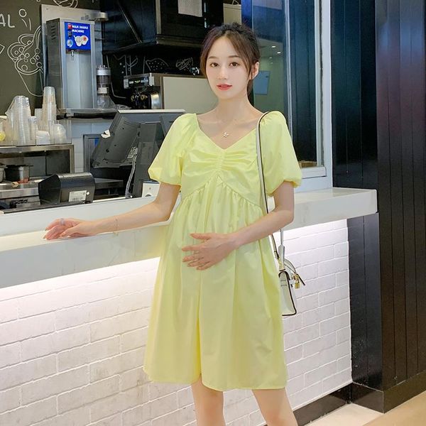 maternity dresses solid color summer dress sleeve high waist pregnant woman chiffon v-neck fashion pregnancy cute, White
maternity dresses solid color summer dress sleeve high waist pregnant woman chiffon v-neck fashion pregnancy cute, White