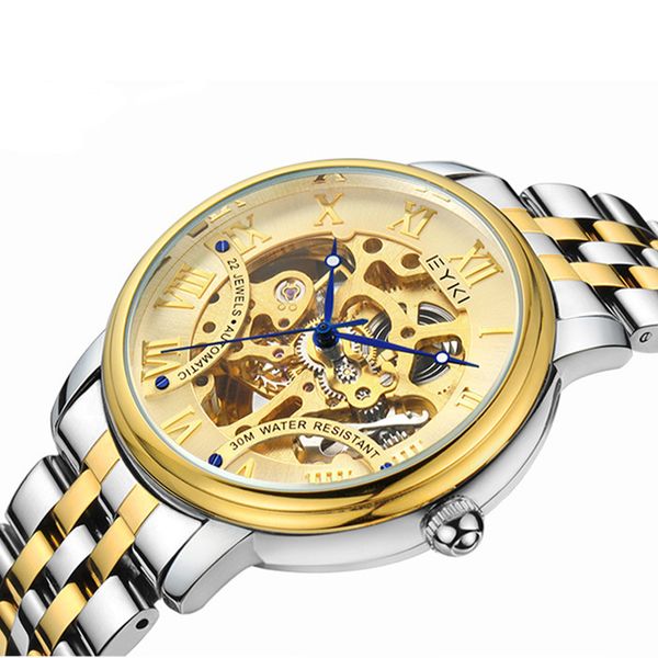 ey-ki iqi watch new fashion trend automatic korean business hollow out mechanical steel band men's watch, Slivery;brown
ey-ki iqi watch new fashion trend automatic korean business hollow out mechanical steel band men's watch, Slivery;brown