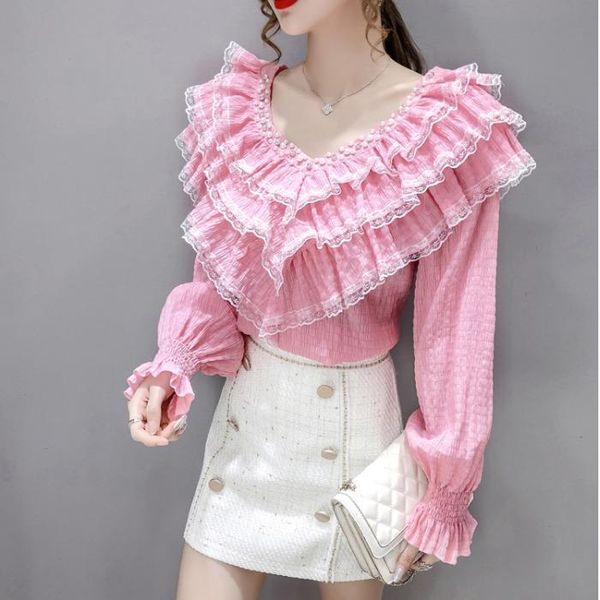 women's blouses & shirts women peplum blouse retro ladies r romantic lace long sleeve ruffles floral sweet pearl beading female s, White
women's blouses & shirts women peplum blouse retro ladies r romantic lace long sleeve ruffles floral sweet pearl beading female s, White
