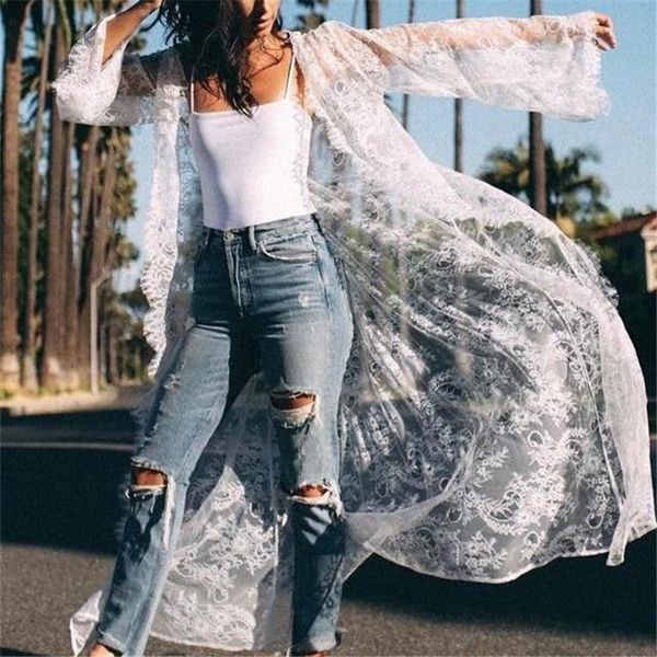 women's blouses & shirts transparent embroidery long beach kimono white sleeve belted fringed plus size women clothes 2021 n516
women's blouses & shirts transparent embroidery long beach kimono white sleeve belted fringed plus size women clothes 2021 n516