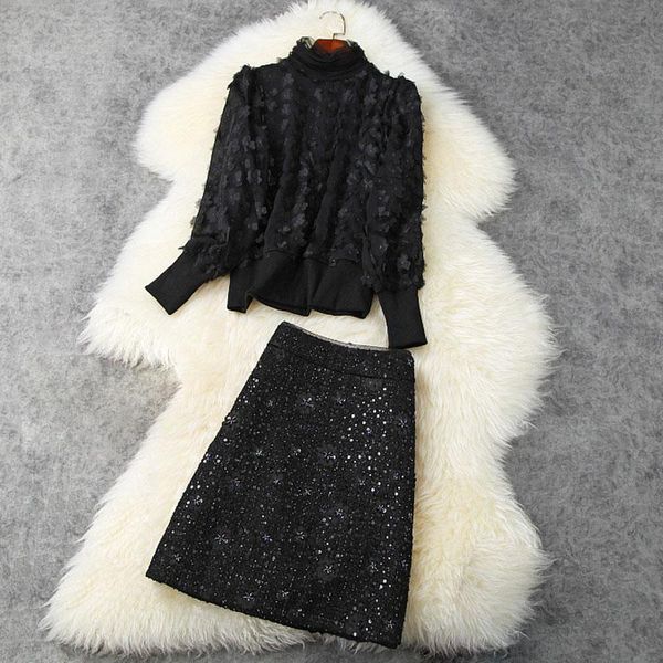 women's tracksuits est fashion 2021 runway stand collar long sleeve appliques sequined beading wool half skirt set, Gray
women's tracksuits est fashion 2021 runway stand collar long sleeve appliques sequined beading wool half skirt set, Gray
