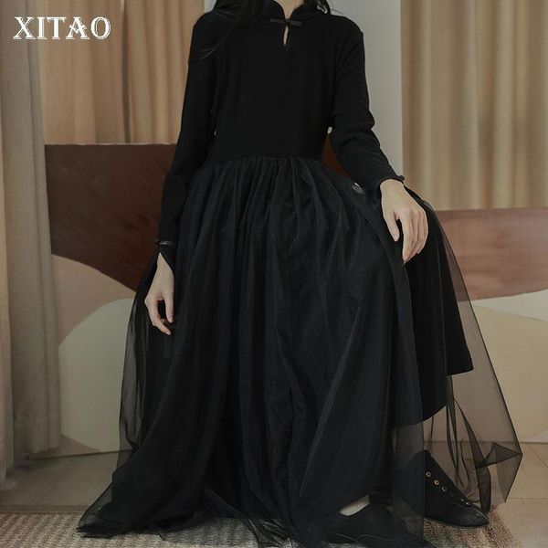 casual dresses xitao fashion mesh patchwork dress solid color long sleeve mandarin collar loose pullover women all-match zxr1496, Black;gray
casual dresses xitao fashion mesh patchwork dress solid color long sleeve mandarin collar loose pullover women all-match zxr1496, Black;gray