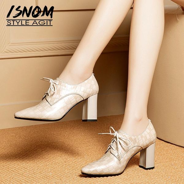 dress shoes isnom emboss leather pumps women lace up pointed toe footwear fashion thick high heels female office woman spring, Black
dress shoes isnom emboss leather pumps women lace up pointed toe footwear fashion thick high heels female office woman spring, Black