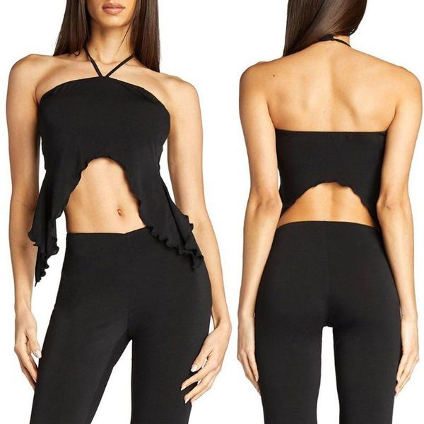women's tanks & camis 2021 halter irregular crop summer women fashion streetwear club chic tube split ruffles clubwear, White
women's tanks & camis 2021 halter irregular crop summer women fashion streetwear club chic tube split ruffles clubwear, White