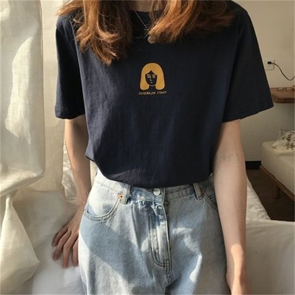 simple character cartoon printed causal loose short sleeve o-neck sweet cute fresh summer women t-shirts 210522, White
simple character cartoon printed causal loose short sleeve o-neck sweet cute fresh summer women t-shirts 210522, White