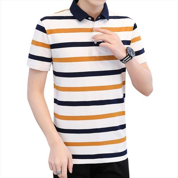 summer brand shirt casual mens polos short sleeve striped shirts male cotton lapel homme, White;black
summer brand shirt casual mens polos short sleeve striped shirts male cotton lapel homme, White;black