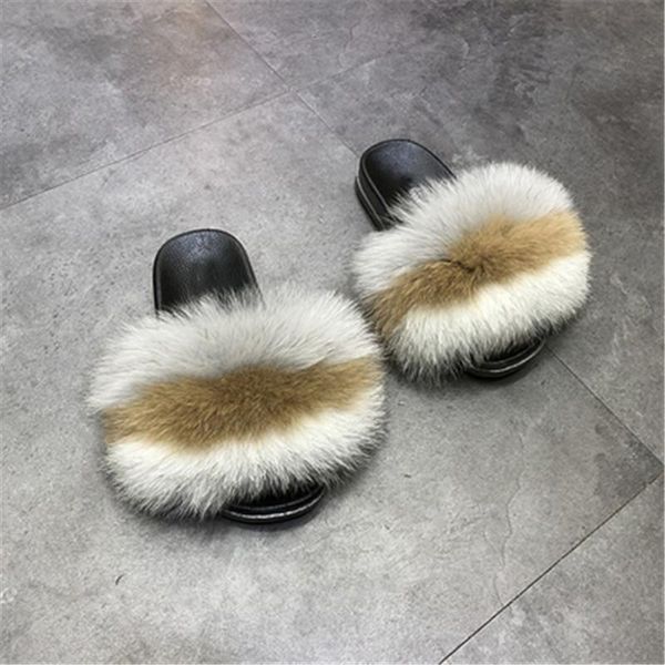 women's real fur fluffy slippers ladies winter home furry slides female indoor fashion flip flops soft cute shoes, Black
women's real fur fluffy slippers ladies winter home furry slides female indoor fashion flip flops soft cute shoes, Black
